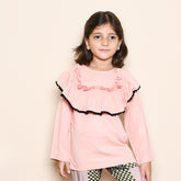 Front Ruffle Top & Gherara/Flare Pants